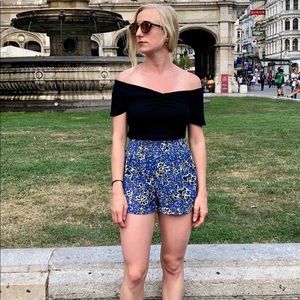 Urban Outfitters Purple Floral High Waisted Flowy Shorts Size S